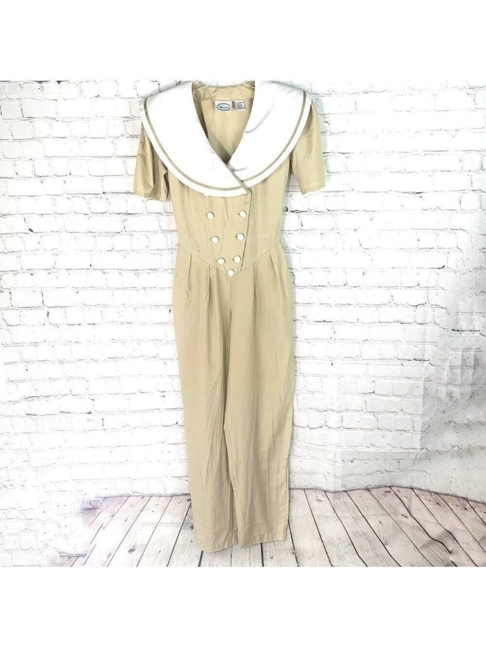 𝅺euc - Vntg QS International Shawl Collar Jump Suit